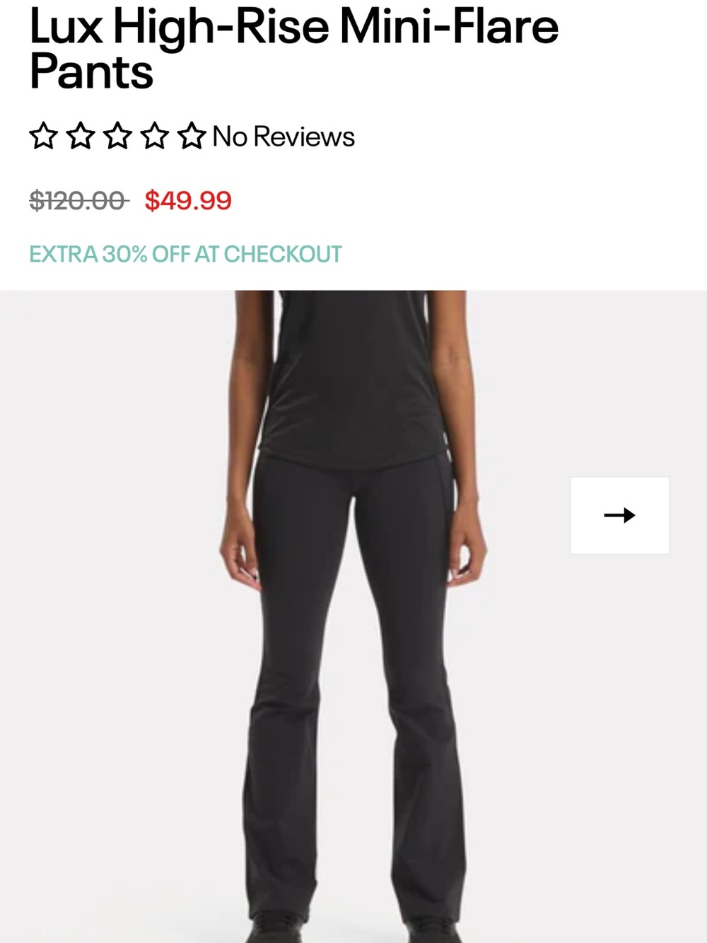 Reebok Women’s Black mini Flare Active Pants